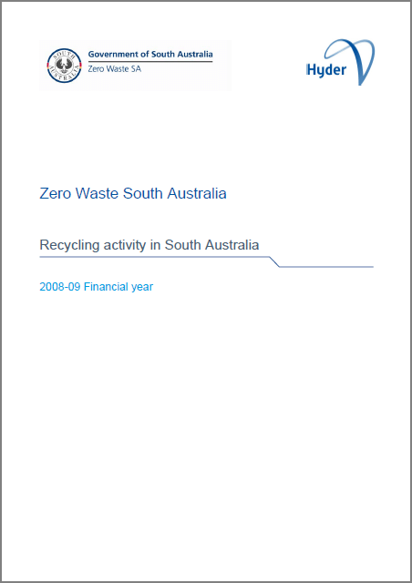 Recycling activity in South Australia 2008-09